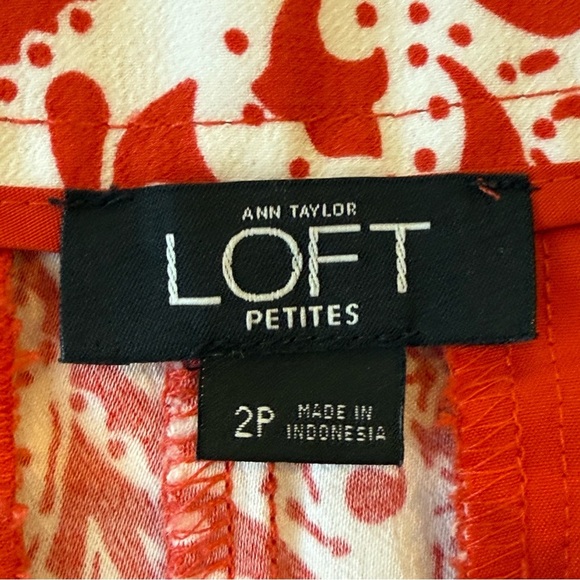 Ann Taylor LOFT Paisley Print Wide Leg Cropped Pant Size 2 Petite - Picture 7 of 8